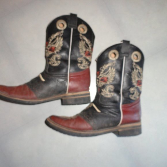 SOLD!!     Leather Cowboy Boots Longhorn Mexico - Picture 6 of 7